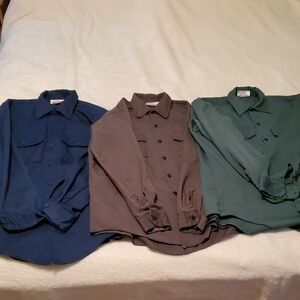 Dickies Men's Shirts in Blue, Brown, and Green